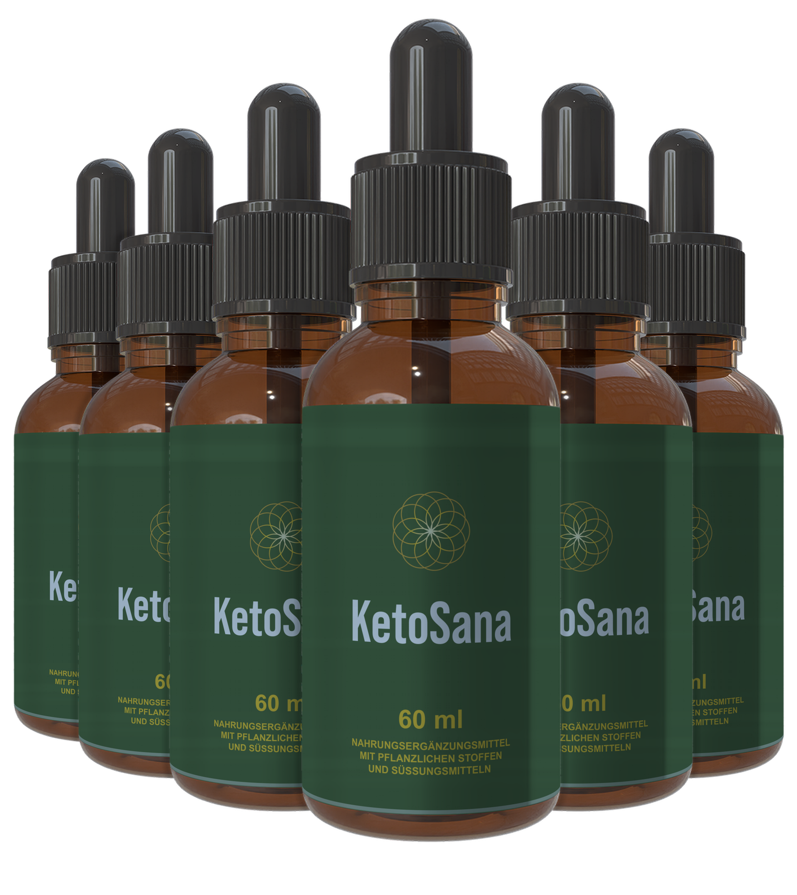 KetoSana Tropfen – 6er-Angebot, dargestellt mit 60-ml-Flaschen